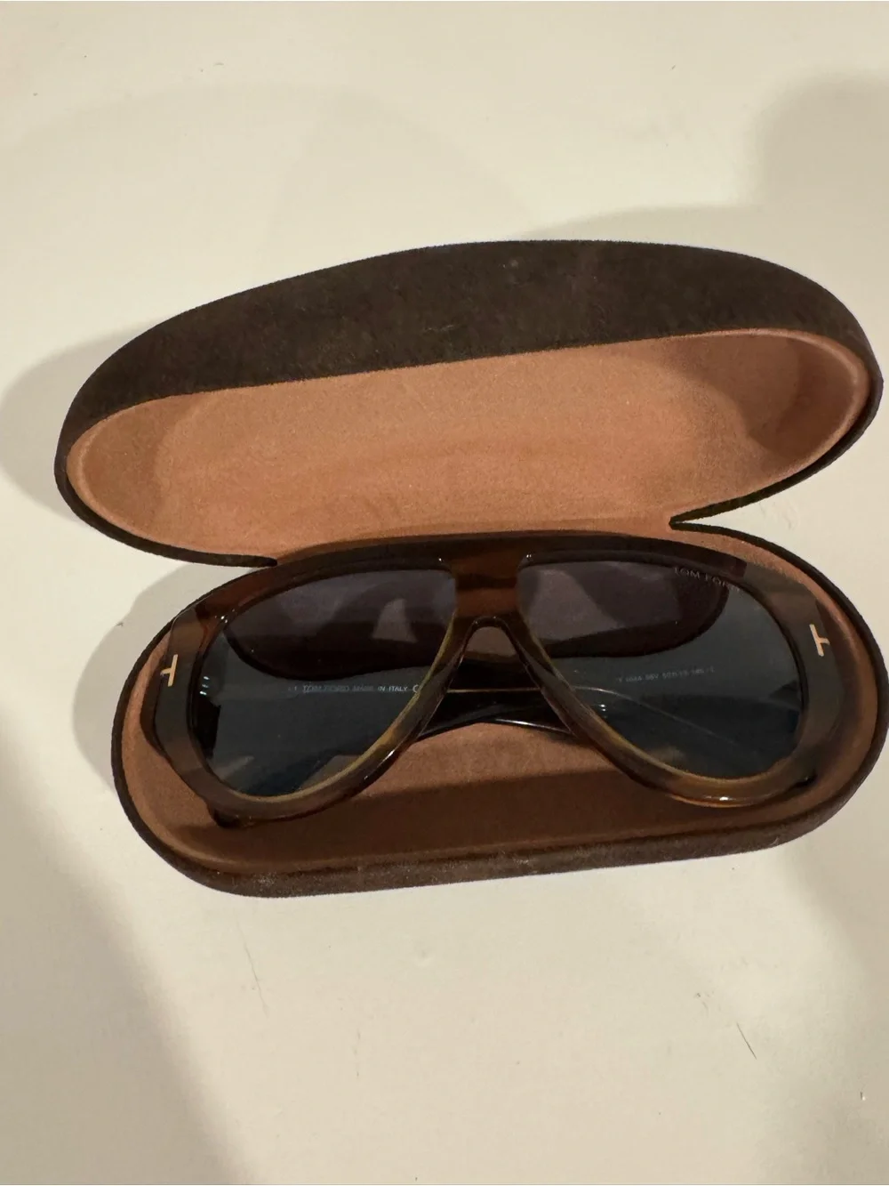 Tom Ford Bronson Tortoiseshell Sunglasses with blue lens